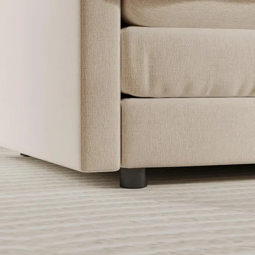 Vista 5 de KEIKI Juego de sofá de 2 piezas con 2 sofás individuales de felpilla de gran tamaño, estilo moderno tapizado de 2 plazas con 2 almohadas, cojines