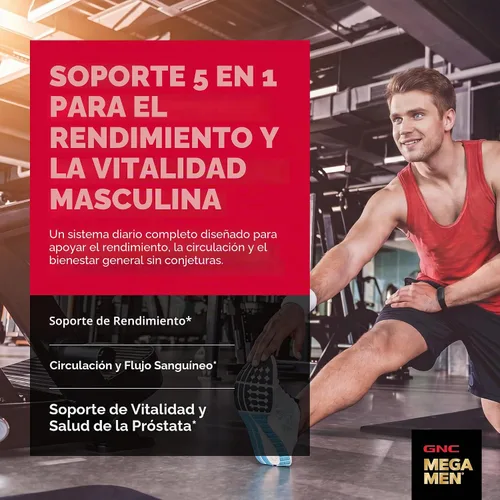 Vista 2 de GNC Mega Men Performance and Vitality Vitapak Program, nutrición completa conveniente, 5 productos en 1 paquete, circulación, flujo sanguíneo, salud