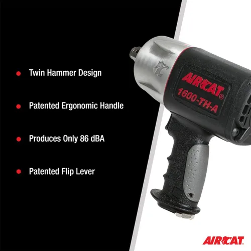 Vista 3 de AIRCAT Herramientas neumáticas 1600-TH-A: Llave de impacto compuesta 1600 ft-lbs - 3/4 pulgadas