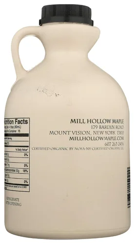 Vista 4 de MILL HOLLOW MAPLE Jarabe de arce orgánico Golden NY, 32 FZ