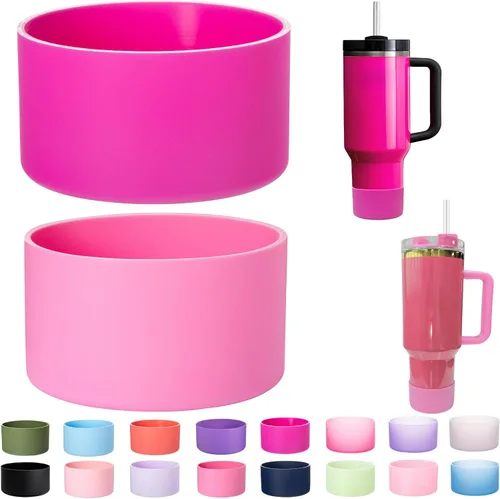 Vista 39 de Paquete de 2 botas de silicona para Stanley Cup de 30 oz y 40 onzas, protector inferior antideslizante y reductor de ruido, cubierta base de vaso