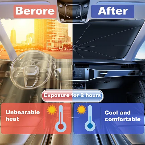 Vista 36 de Parasol plegable para parabrisas de auto para ventana delantera Sombrilla para parabrisas de auto Visor solar para parabrisas 2025 Accesorios