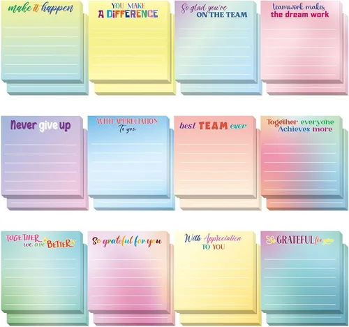 Vista 66 de Yinder 12 notas adhesivas inspiradoras, bonitas notas adhesivas motivacionales, regalos de agradecimiento a los empleados, a granel para profesores