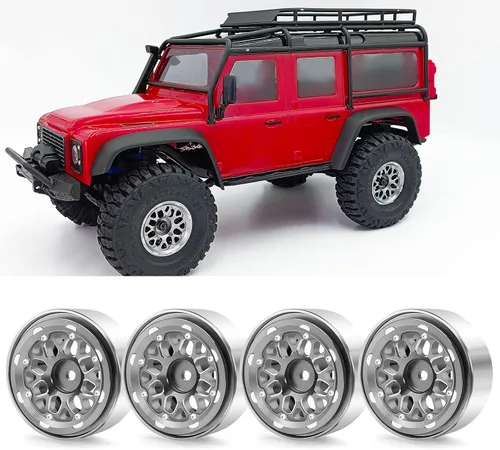 Vista 7 de Benedict Harry - Juego de 4 ruedas para llantas de oruga para 1/18 TRX4M TRX4-M Axial AX24 SCX24 Bronco Deadbolt C10 JLU Gladiator piezas de Negro