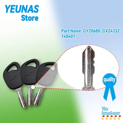 Vista 2 de GY20680 GX24332 - Llaves de encendido de repuesto para John Deere D100 D105 D110 D120 D130 D140 D150 D155 D160 D170 (5 unidades)