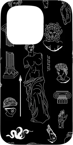 Vista 14 de Ancient Greece Statues Greek Aesthetic Black Case for iPhone 17