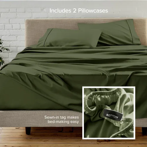 Vista 175 de Bare Home Sheet Set 1800 Ultra-Soft with 2 Pillowcases (Twin XL, Dark Blue)