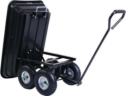 Vista 4 de COLIBROX Carrito volcador de jardín, resistente, con capacidad hasta 650 libras, con llantas de aire