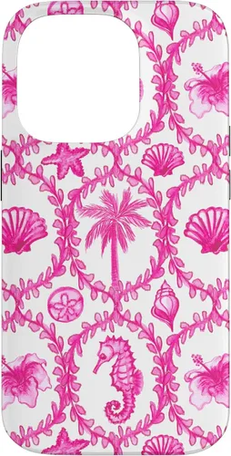 Vista 17 de Funda rosa hawaiana para iPhone 16 Coastal Nieta Coco Girl Preppy