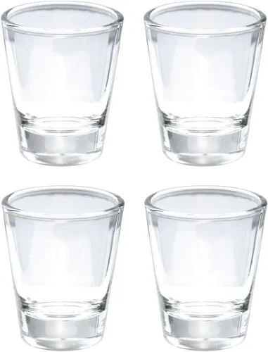 Vista 4 de Thirsty Rhino Karan, vaso de chupito redondo de 1.5 onzas con base pesada, vidrio transparente