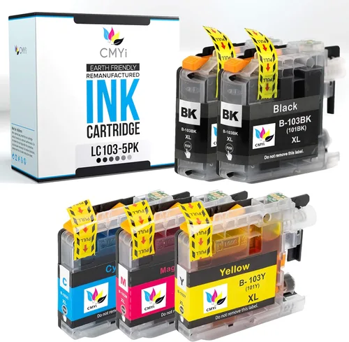 Vista 12 de LC103 - Cartucho de tinta de repuesto negro para Brother DCP-J132W, J152W, J172W, J4110DW, J552DW, J752DW, MFC-J245, J285DW, J4310DW, J4410DW