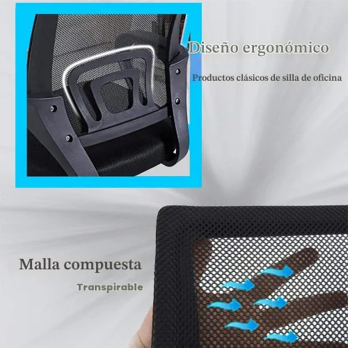 Vista 6 de BestOffice Silla giratoria de malla para computadora, moderna, ejecutiva, ajustable, para mujeres, hombres (paquete de 2) (negro)