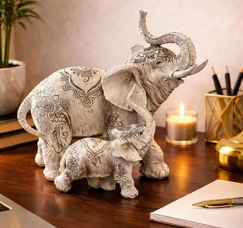 Vista 9 de George S. Chen Imports Figura de estatuilla coleccionable y decoración de elefante tailandés (trono elevado - Elefante tailandés, 88246 blanco)