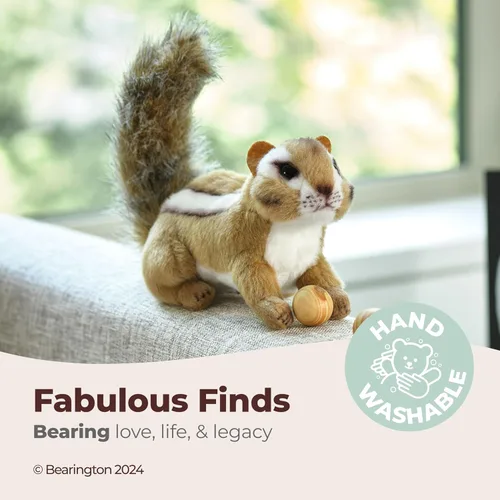 Vista 3 de Bearington Chippie Chipmunk - Animales de peluche realistas de 7 pulgadas con piel suave para niños pequeños y amantes de los animales silvestres