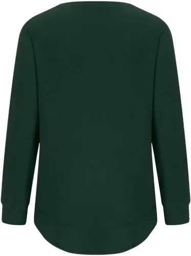 Vista 2 de Sudadera de cuello redondo para mujer, diseño personalizado, con estampado de manga larga, linda sudadera con capucha y bolsillos