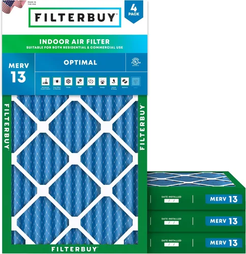 Vista 13 de Filterbuy Filtro de aire MERV 13 de 8 x 14 x 1 pulgadas, protección óptima contra el humo y la alergia (paquete de 4), filtros electrostáticos