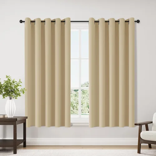 Vista 83 de ChrisDowa - Cortinas cortas para ventana de 40 pulgadas para dormitorio - Cortinas cortas con ojales y aislamiento térmico para oscurecer