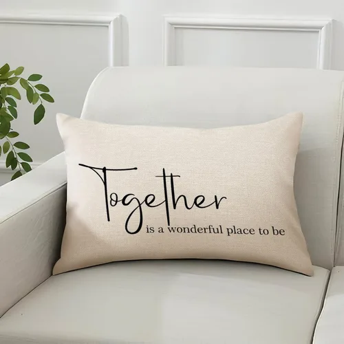Vista 20 de Fundas de almohada lumbar de 12 x 18 pulgadas con citas divertidas de algodón y lino, para sofá, sala de estar, decoración de inauguración