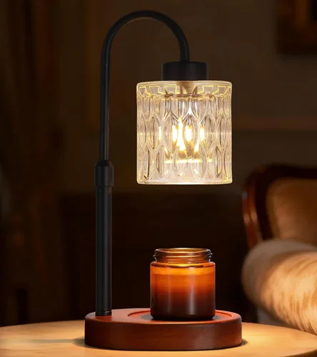 Vista 18 de MEIXISUE - Lámpara calentadora de velas con temporizador y atenuador, regalos de luz ámbar eléctrica para mujeres, lámpara calentadora de cera