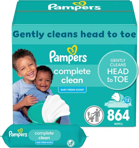 Vista 10 de Pampers Toallitas para bebés Complete Clean Baby Fresh Scent 9X 80 Pop-Top - 720 Count