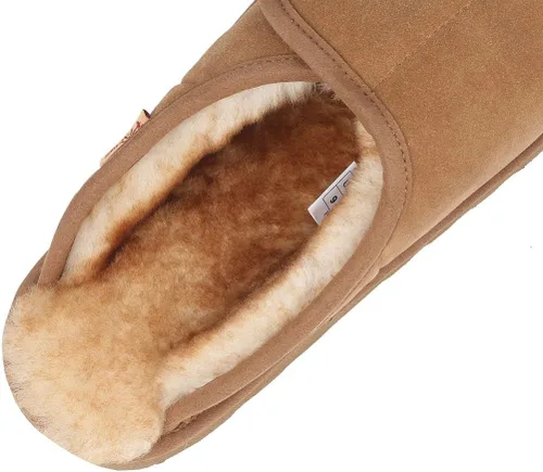 Vista 9 de PAMIR Pantuflas de casa de oveja ajustables para hombre con espuma viscoelástica para interiores y exteriores con puntera abierta