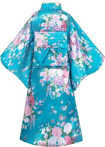 Vista 5 de Elibelle Bata de kimono tradicional japonesa para disfraz de niñas