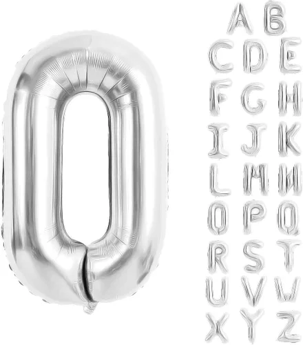 Vista 102 de Globos de letras azules de 40 pulgadas, globo grande del alfabeto de aluminio de Mylar para decoración de cumpleaños, boda, aniversario, graduación