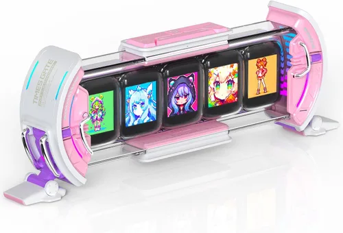 Vista 10 de Divoom Times Gate - Reloj digital de configuración de juegos cyberpunk con control inteligente de aplicación, conexión WiFi, pantalla LED RGB, panel
