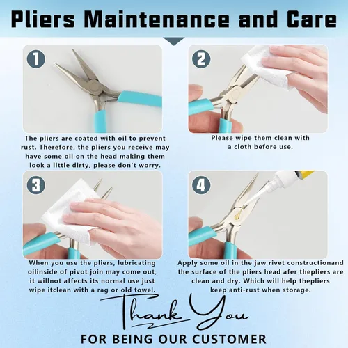 Vista 4 de 5 Pcs Jewelry Making Pliers Tools, Needle/Round/Chain/Bent/Zipper Pliers