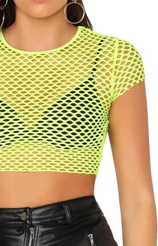Vista 4 de SweatyRocks Blusa sexy de malla transparente de manga larga para mujer
