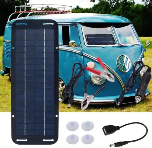 Vista 8 de Panel de carga solar, 60 W 12 V Panel solar portátil cargador de panel solar para caravana coche furgoneta barco