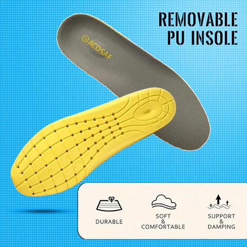 Vista 5 de Botas de trabajo para hombre, impermeables, cómodas, antifatiga, puntera suave, antideslizantes, botas de trabajo de seguridad para construcción