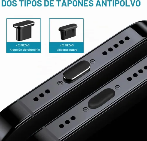 Vista 4 de Enchufe de polvo USB C, cubierta de enchufe de puerto USB C, protector de puerto de carga, cubierta antipolvo