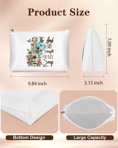 Vista 2 de Bolsa organizadora de maquillaje, hecha a mano, ideal para mujeres, mejores amigas, hermana, recuerdos de viaje, cumpleaños, San Valentín, Pascua