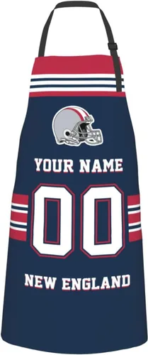 Vista 35 de Delantales personalizados del estilo del fútbol, delantal personalizado de la cocina del nombre y del número, delantales impermeables modificados
