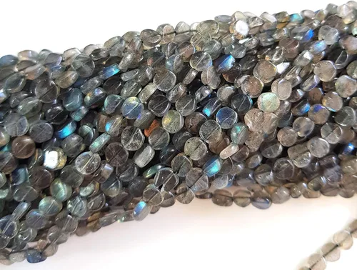 Vista 8 de Cuentas de esmeralda de piedras preciosas naturales, cuentas sueltas de esmeralda genuina para hacer joyas, cuentas perforadas en forma de moneda
