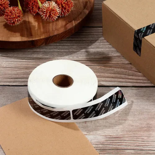 Vista 7 de Outus 1000 calcomanías de sello de manipulación resistentes a manipulaciones, etiquetas metálicas adhesivas de 0.75 x 3.5 pulgadas, etiquetas