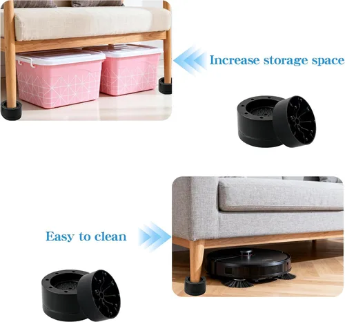 Vista 5 de Elevadores de cama ajustables para muebles, elevadores resistentes de 2 pulgadas, elevadores de cama redondos para escritorio, mesa, sofá, silla