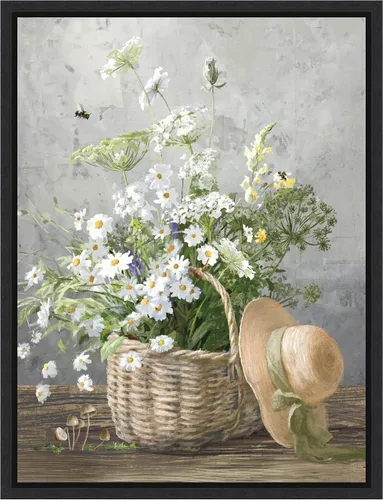 Vista 7 de Amanti Art Lienzo enmarcado para pared, 24 x 18 pulgadas, casa de campo de jardinería III por Danhui Nai, lienzo enmarcado para pared, obras de arte