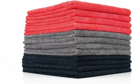 Vista 20 de (Paquete de 12) 16" x 16" toallas de limpieza de microfibra de grado comercial para usos múltiples, altamente absorbentes, sin pelusa, sin manchas