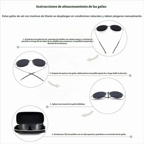 Vista 4 de RONSOU Gafas de sol polarizadas ultraligeras de titanio sin marco 1 lente gris marco gris