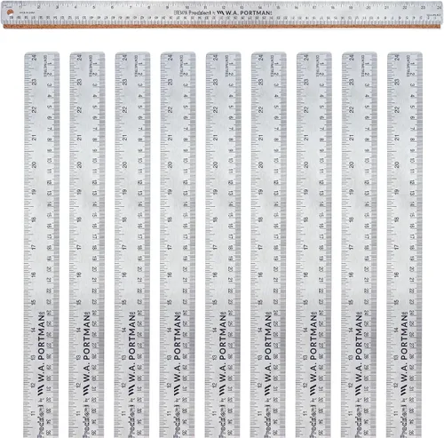 Vista 14 de Regla de metal de 12 pulgadas de Breman Precision con respaldo de corcho – Regla de borde recto de acero inoxidable, flexible, antideslizante
