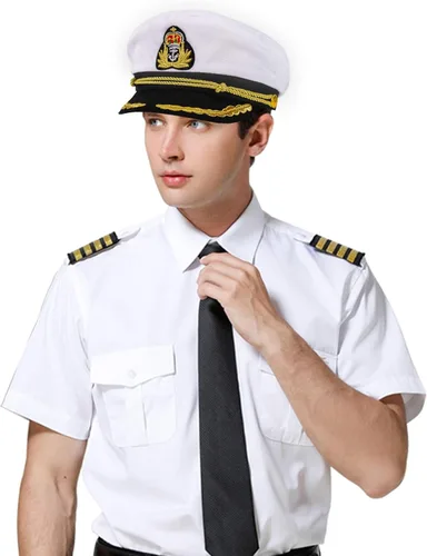 Vista 11 de Ibeauti Gorra unisex ajustable para adultos, disfraz de capitán Almirante, gorra de marinero para cosplay