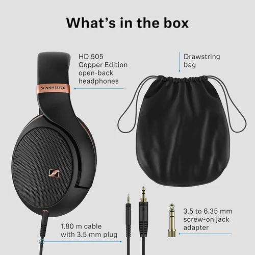 Vista 8 de Sennheiser HD 505 - Auriculares con cable supraaurales con sonido transparente y graves controlados, auriculares de estudio de mayor comodidad