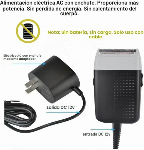 Vista 3 de Afeitadora eléctrica con cable, afeitadora profesional de afeitado cerrado, afeitadoras de cabeza calva para hombres, cortadora