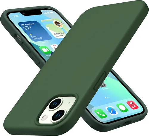 Vista 15 de CellEver Funda de silicona resistente para iPhone 13, protección militar contra caídas, protección elevada de pantalla y cámara, interior sin Negro