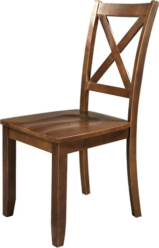 Vista 9 de Harper & Bright Designs Juego de mesa de comedor de madera de 3 piezas con 2 sillas con respaldo en X, juego de comedor de rincón de desayuno que