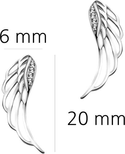 Vista 5 de SOFIA MILANI - Pendientes de plata 925 para mujer, con circonitas - Alas de ángel para escalar las orejas - 20794, Plata de ley