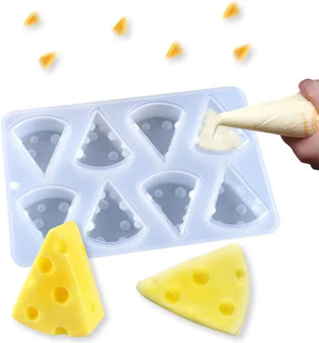 Vista 7 de Rolin Roly Molde de resina para queso, mini mousse, moldes epoxi, molde de silicona para pastel pequeño, triángulo 3D, moldes blancos, bricolaje