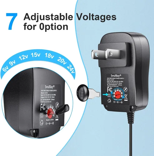 Vista 4 de SoulBay Adaptador universal de fuente de alimentación AC/DC de 41 W